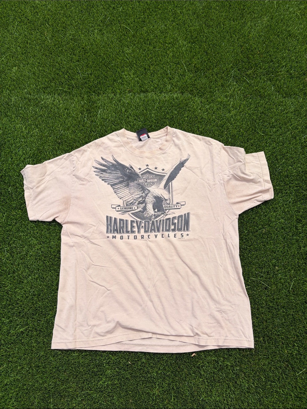 Harley-Davidson Beige Short Sleeve Eagle Graphic Tee